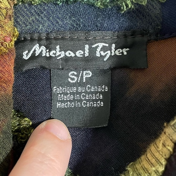 Michael Tyler Women’s Button Front Short Small Colorful Patchwork Lagenlook - Picture 8 of 12